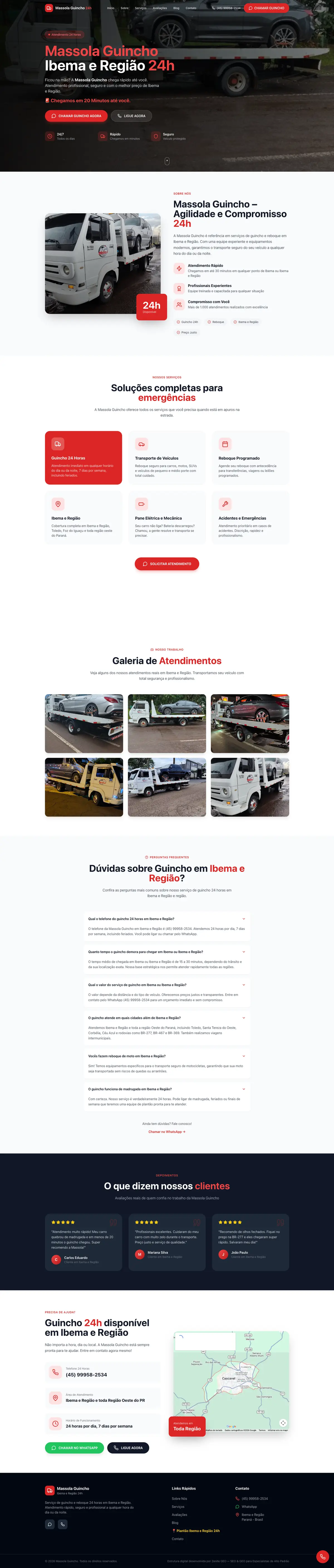 Captura completa do site Massola Guincho