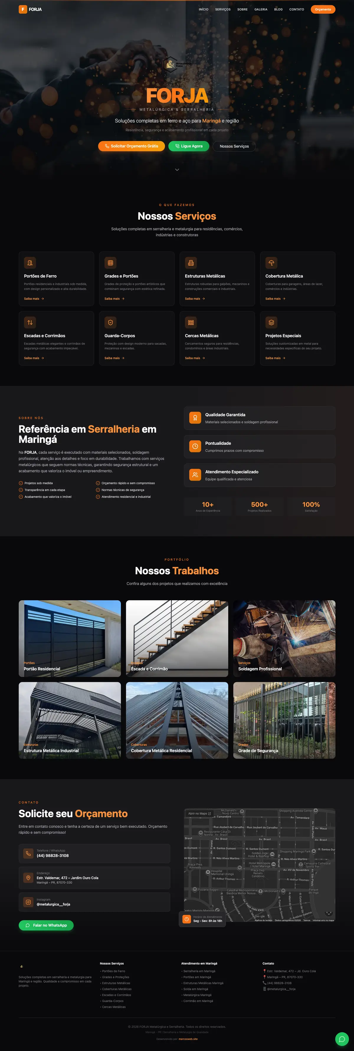 Captura completa do site Metalúrgica Forja Maringá